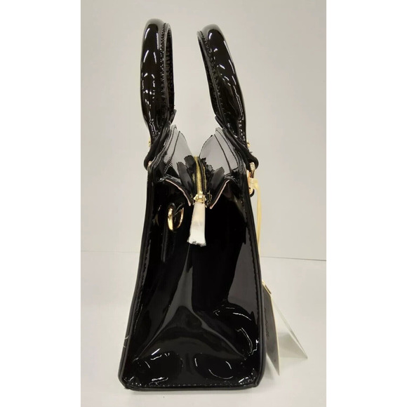 Isabelle Black Handbag with Hair Clip Zipper Closure Crossbody Bag - NWT - Picture 6 of 13